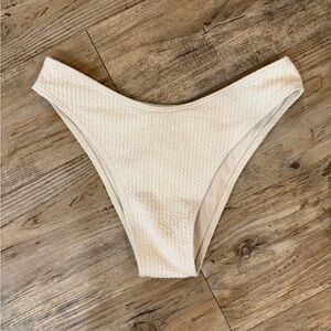 SHEIN Cream Textured Bikini Bottom